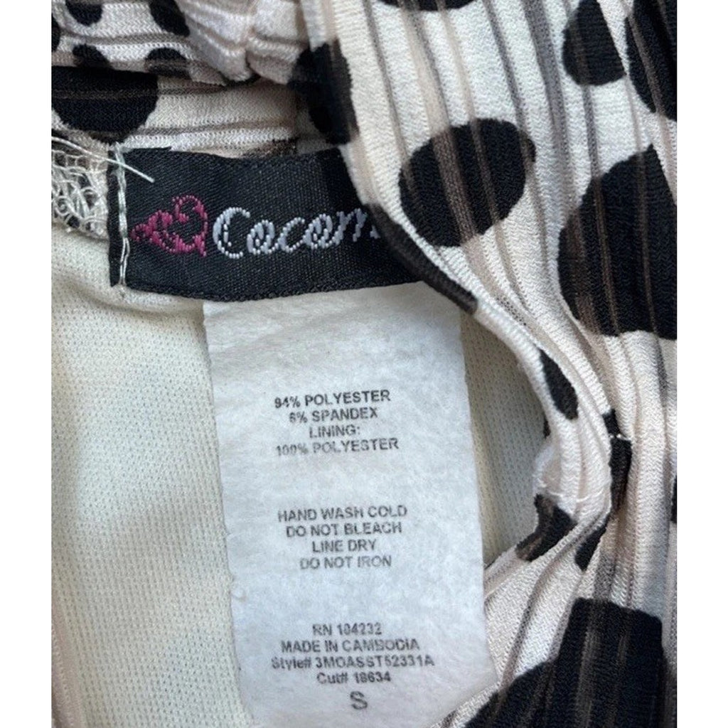 Cocomo Women’s Mock Neck Short Sleeve Lined Top Size Small