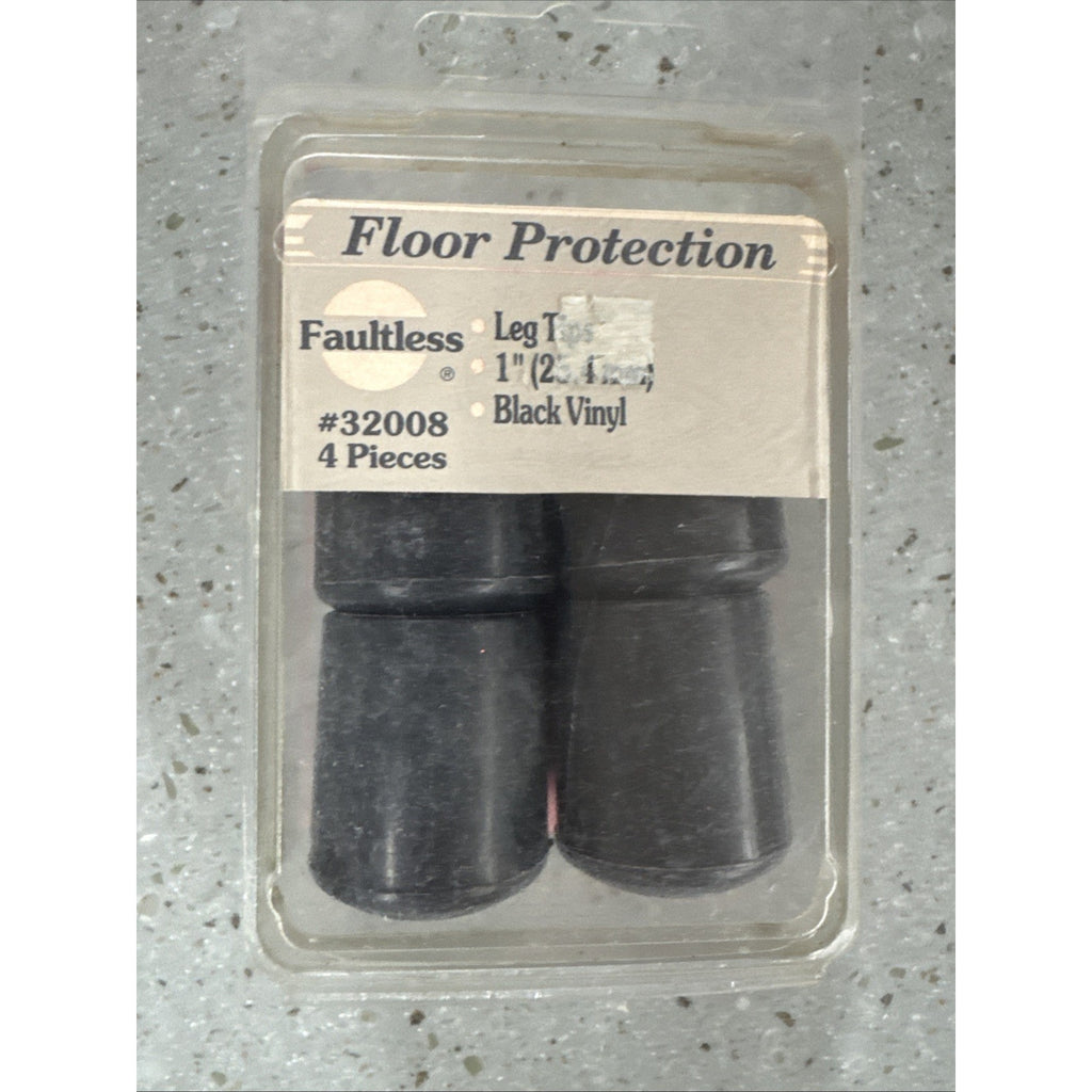 NEW 32008 Furniture Leg Tip Black Rubber 1-In 4 Pack Floor Protection! Thick!