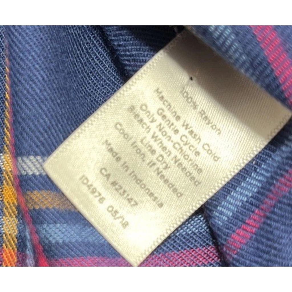 Talbots Buckingham Plaid Perfect Shirt Women's LS Longer Length Button-Down M