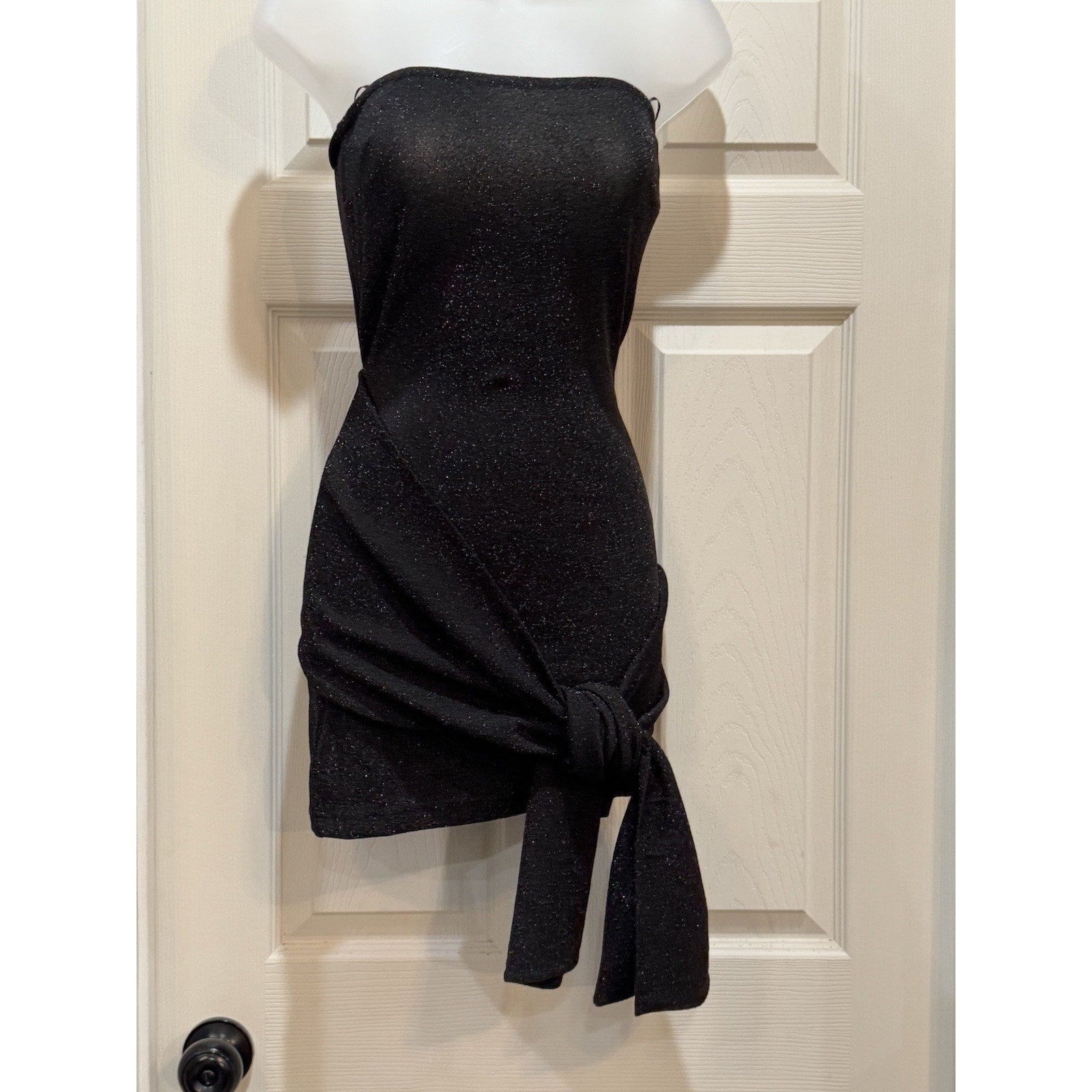 Verge Girl Sleeveless Black Glitter Convertible Dress Size 8