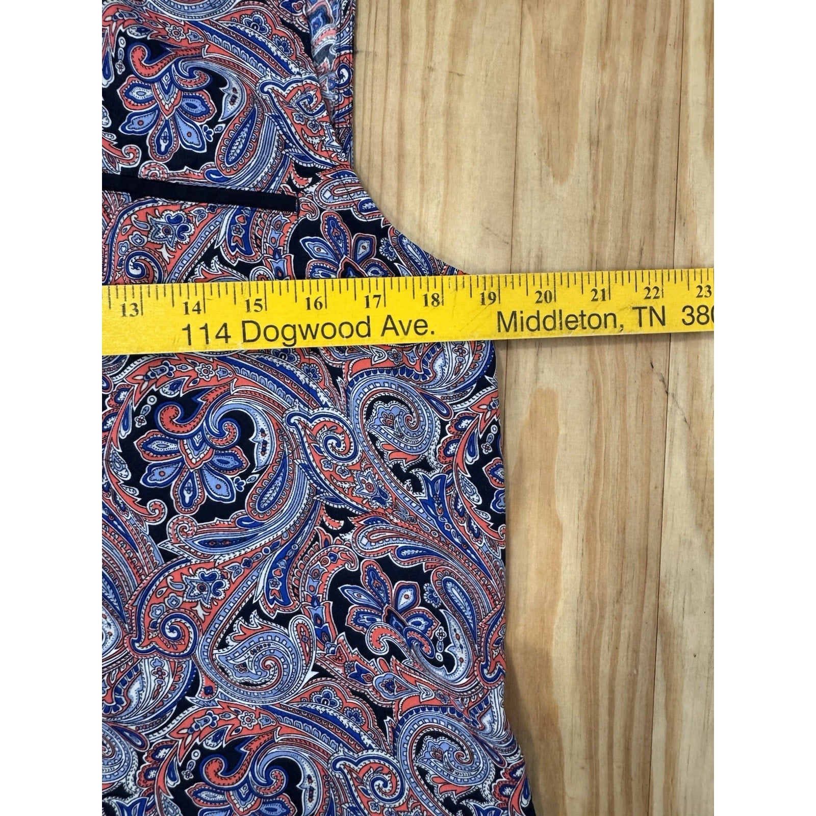 Ann Taylor Paisley Blouse Blue And Orange Women’s Medium Petite