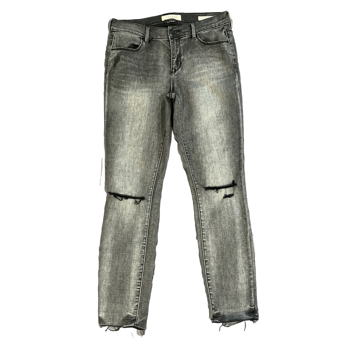 PacSun Jeans Womens 27 Dark Gray Ankle Jegging Distressed Cropped Stretch Denim
