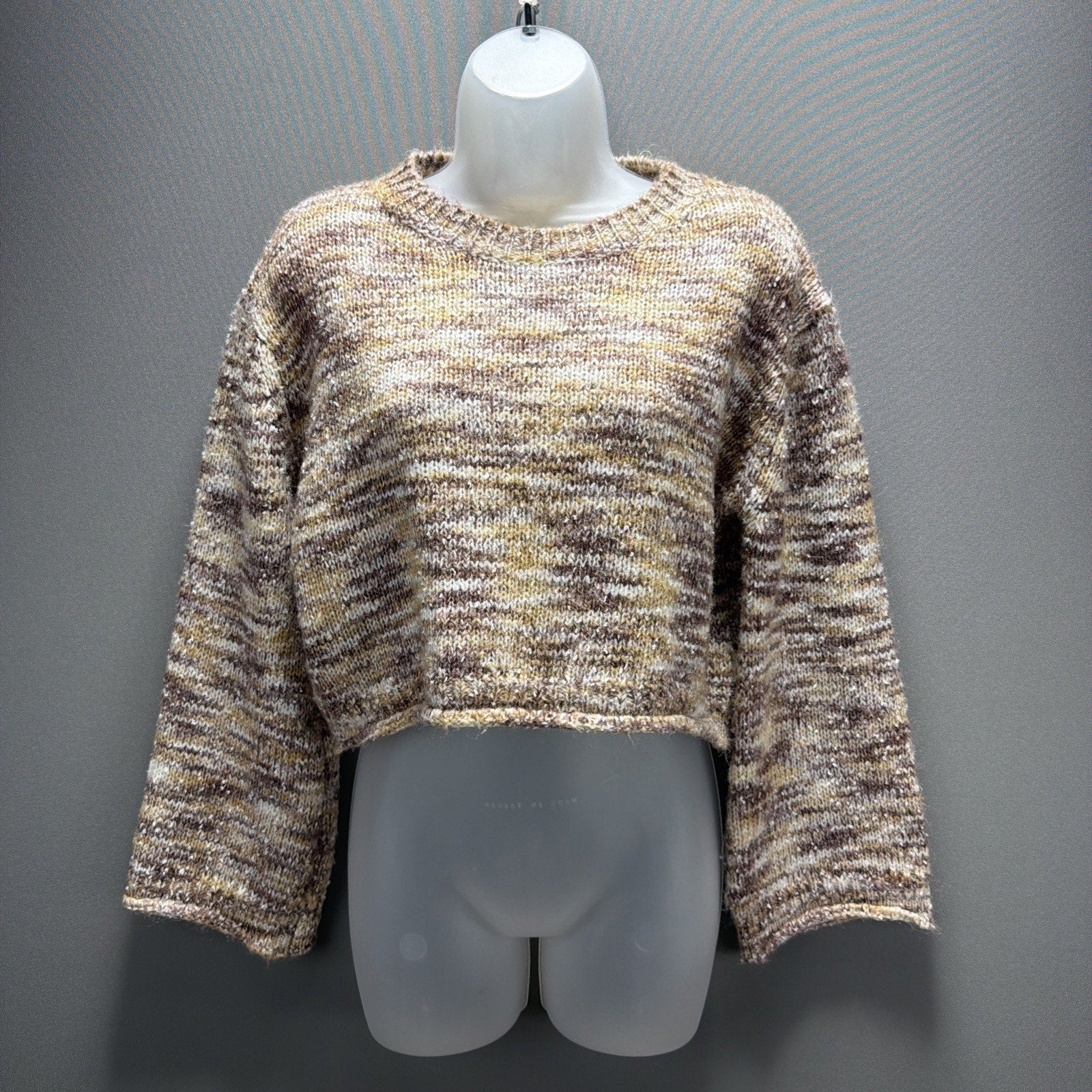 Sadie & Sage Knit Multicolor Oversized Cropped Sweater Size XS