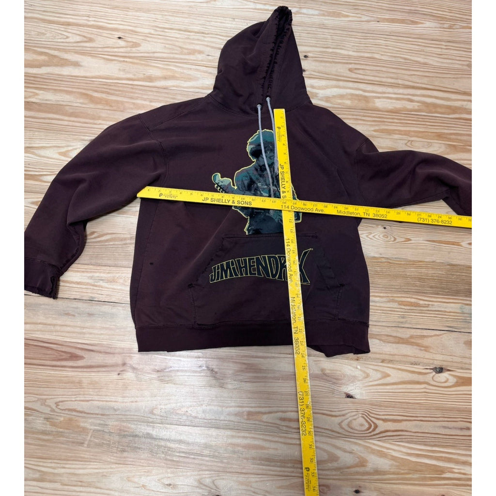 Jimi Hendrix 2006 Destroyed Brown Hoodie Sweatshirt Men’s Size Large