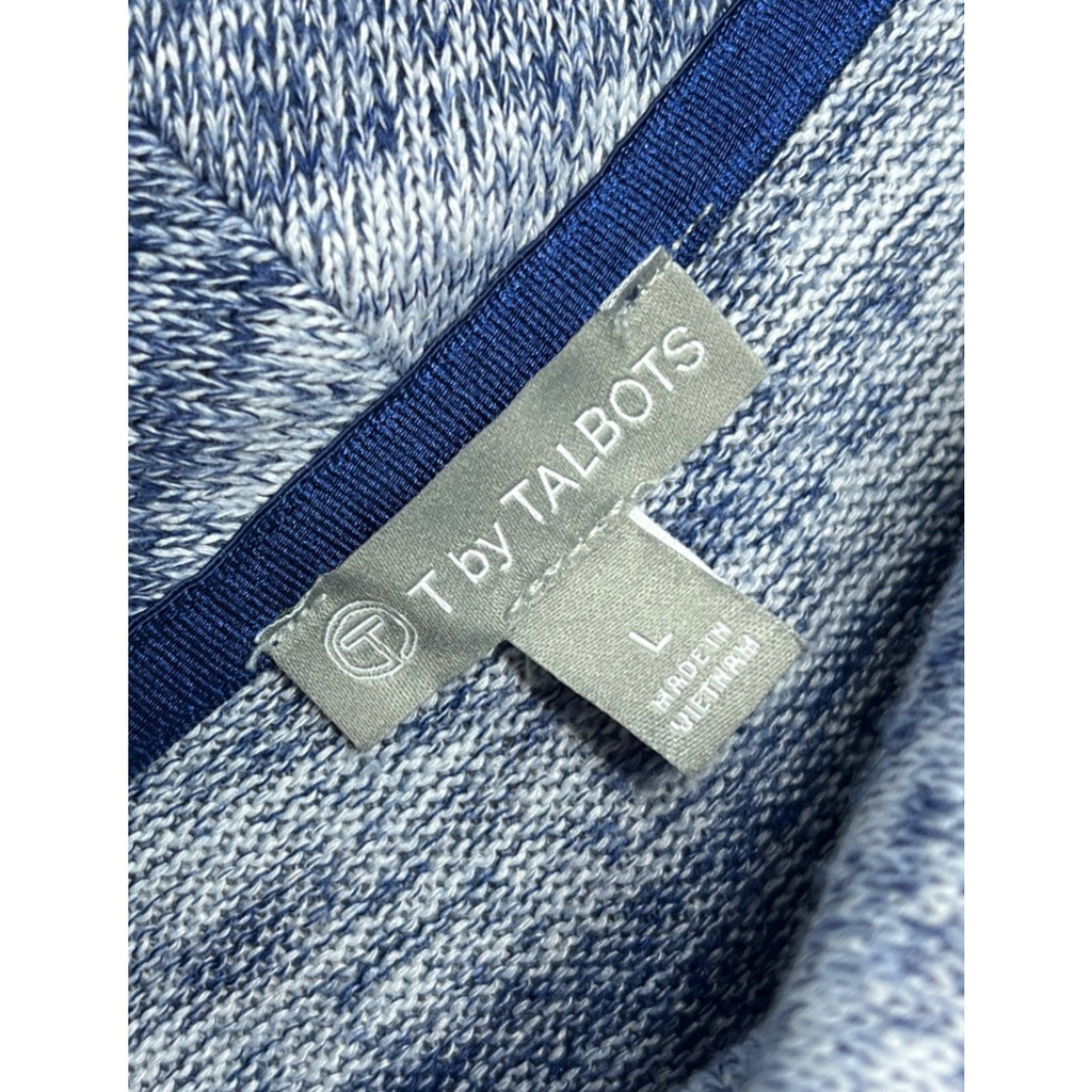 T by Talbots Ombre Stripe Cowl Pullover size Large Blue