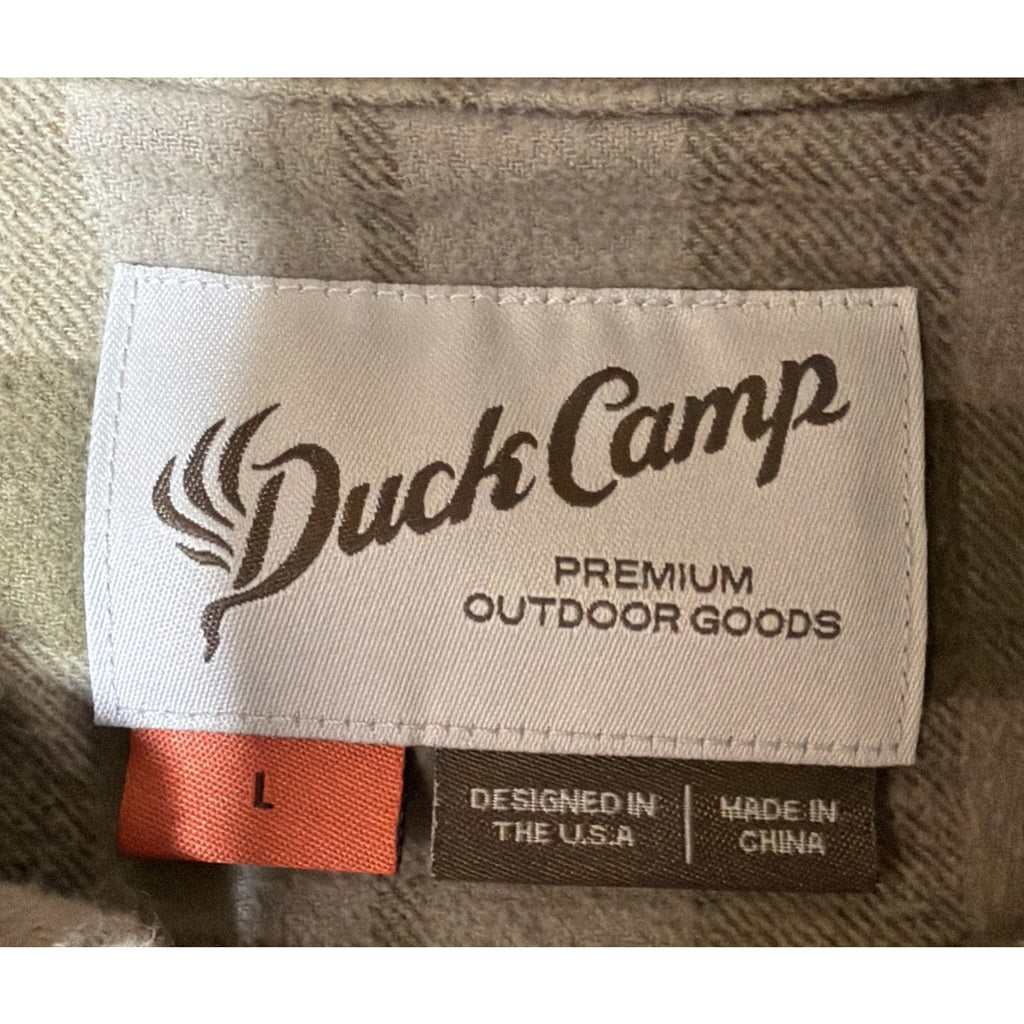 Duck Camp Co. Shirt Mens L Plaid Flannel Button Up Wetland Premium Hunting