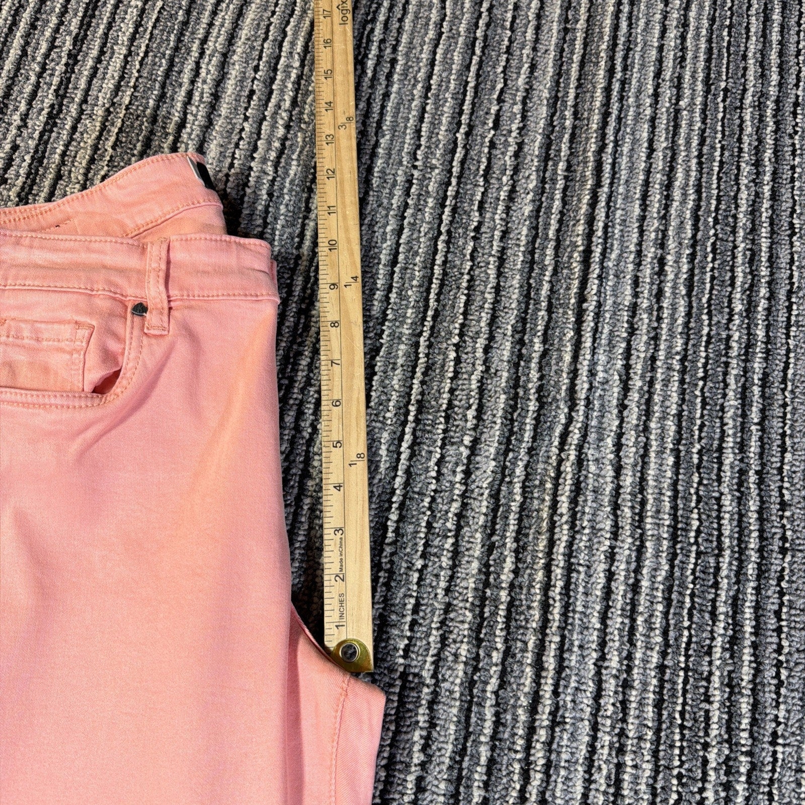 KUT from the Kloth AMY Blush Pink Straight Leg Crop Jeans Cuffed Hem Size 10