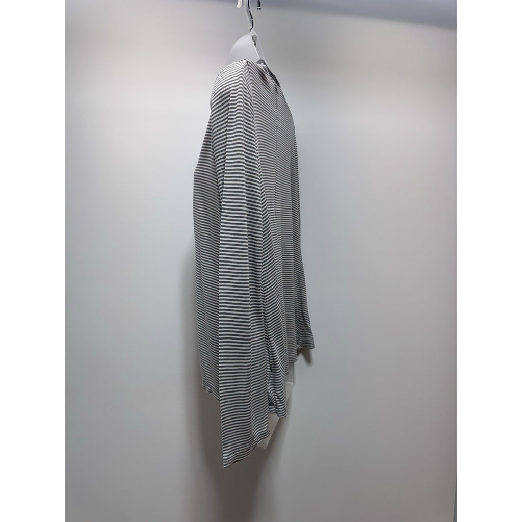 Old Navy Cardigan Jersey Sweater Grey White Long Sleeve Women’s Size Medium