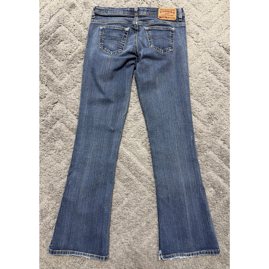 Express jeans size 6 women Precision low slung flare Med wash low rise denim Y2K