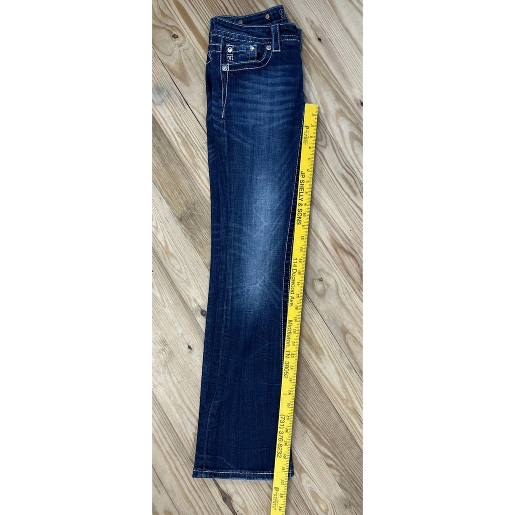 Miss Me Signature Boot Cut Aztec Stitching Embellished Jeans Size 27