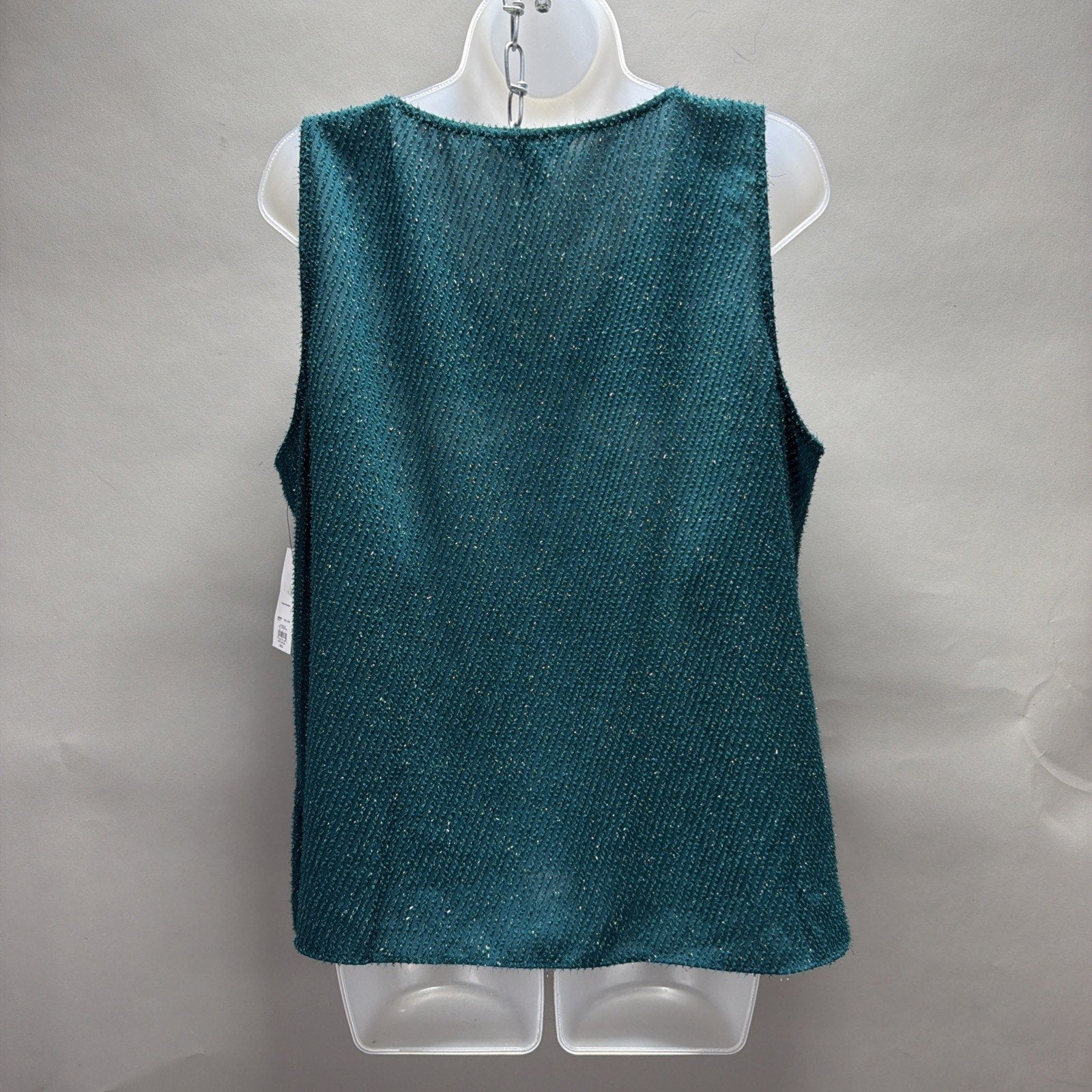 Nine West Women’s V-Neck Lined Tank Top Green tweed SZ XL New