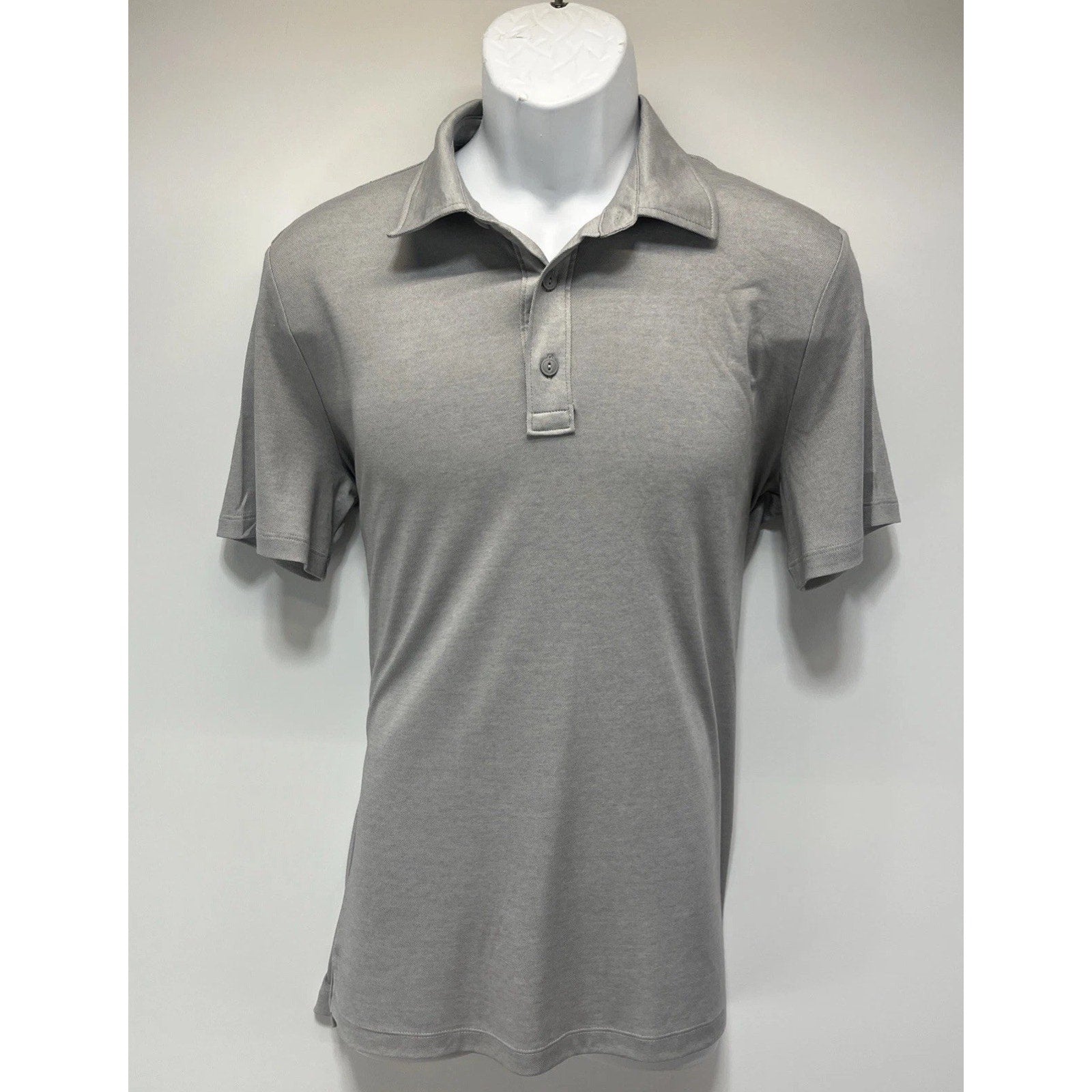 American Eagle Jersey Polo Shirt Mens M Gray Short Sleeve Soft Preppy Casual