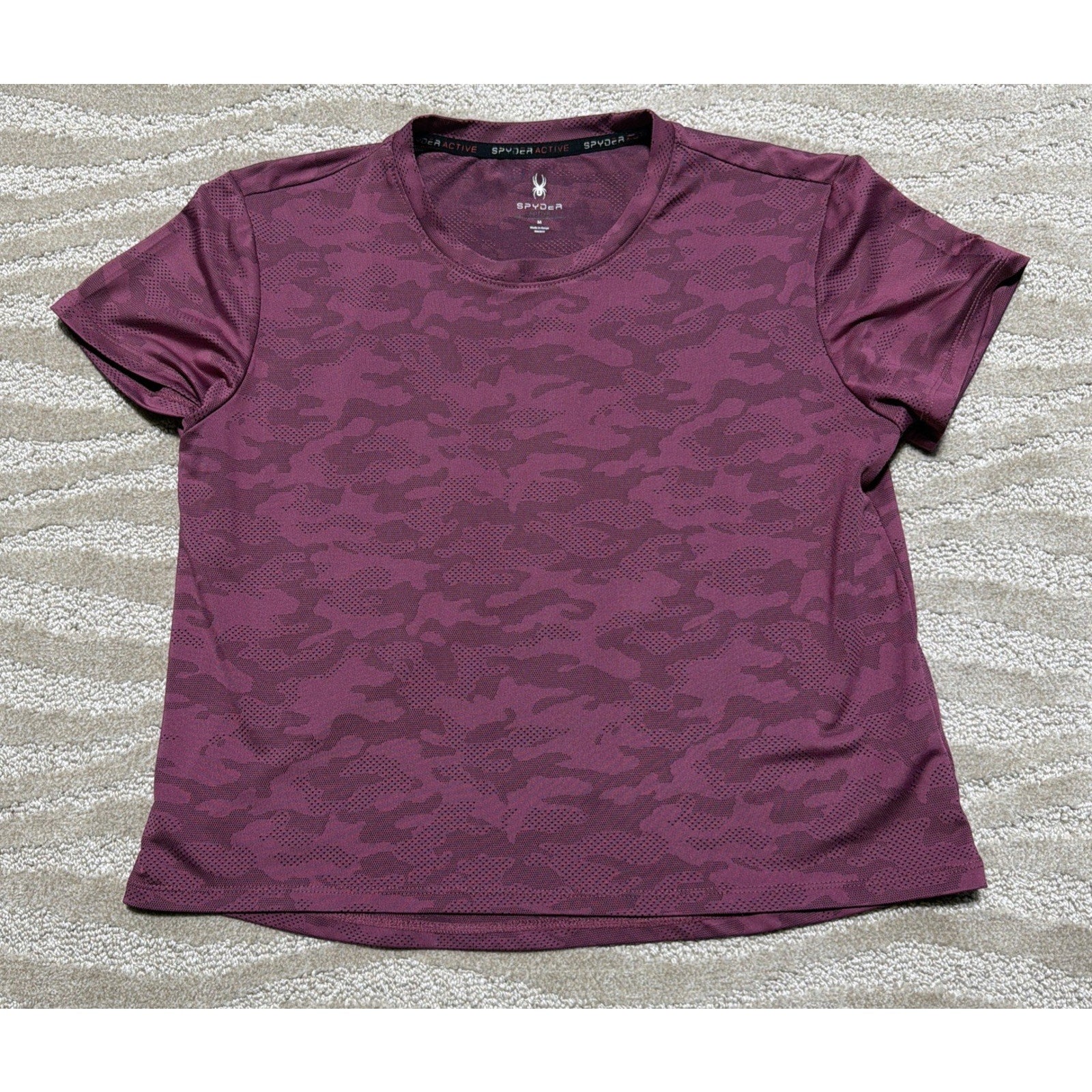 Spyder Active Wear Outdoor Athletic Women Purple Crop Shirt Size Medium￼
