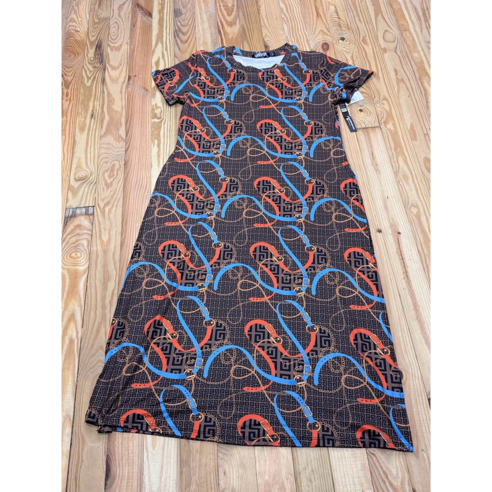 NWT Love 83 Love Yourself Dress Brown Plus 1X High Side Slit