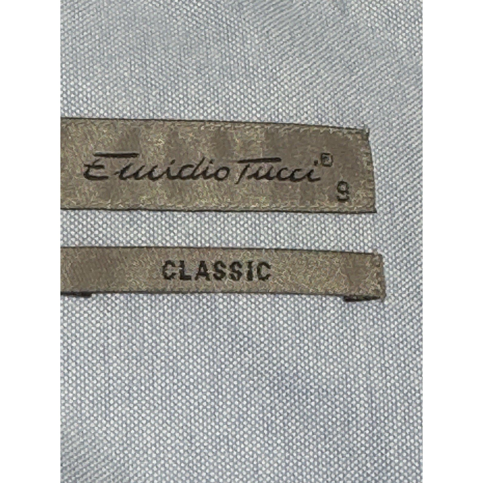 El Corte Inglés Emidio Tucci Men’s Blue Dress Shirt Size 9 Classic Fit Button 5X