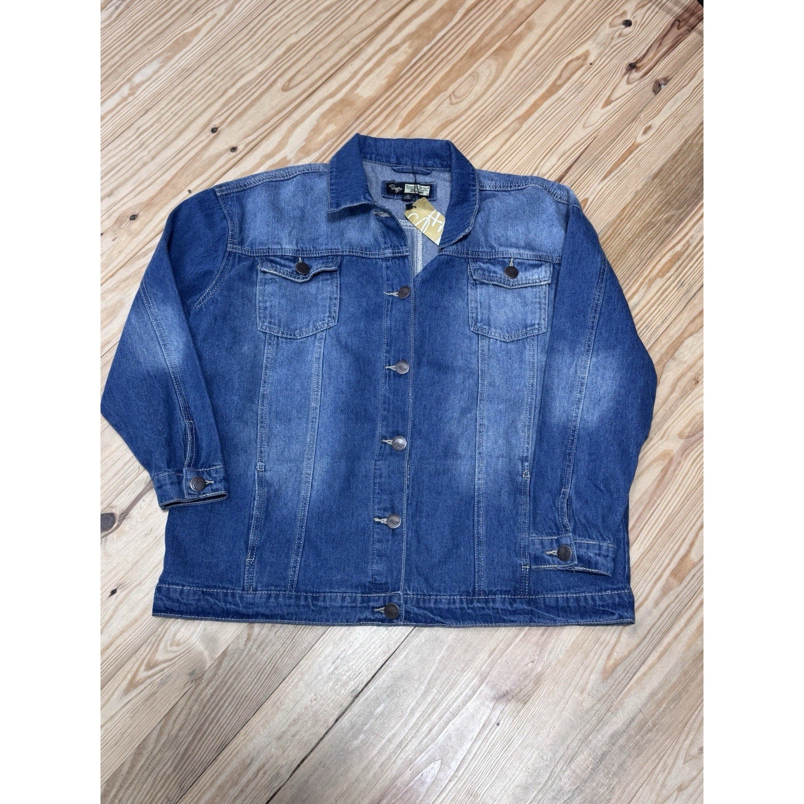 Suzanne Betro Blue Jean Denim Light Wash Jacket Women’s Size Large NWT