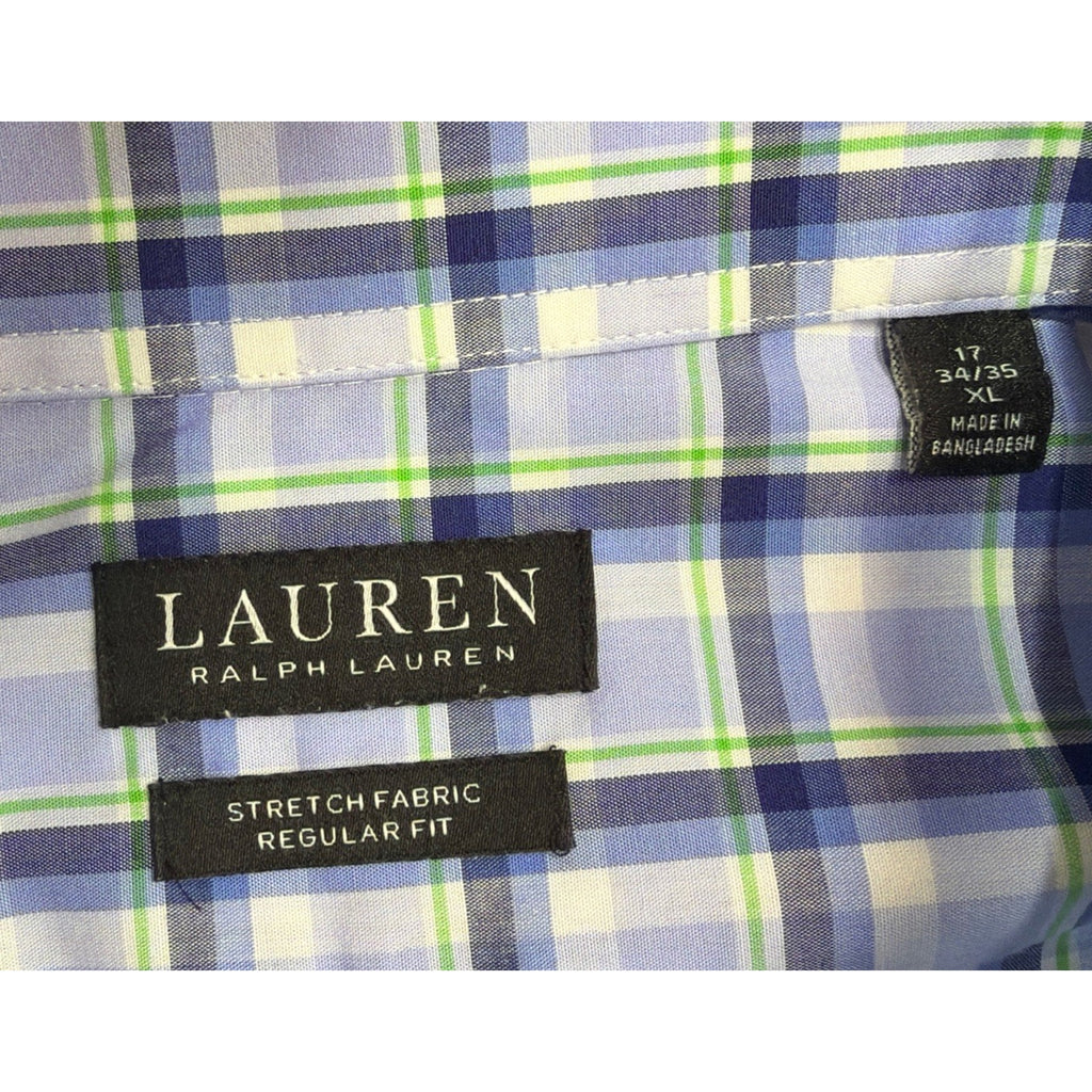 Lauren Ralph Lauren Black Label Men’s Plaid Stretch Button Up LS Shirt Size XL