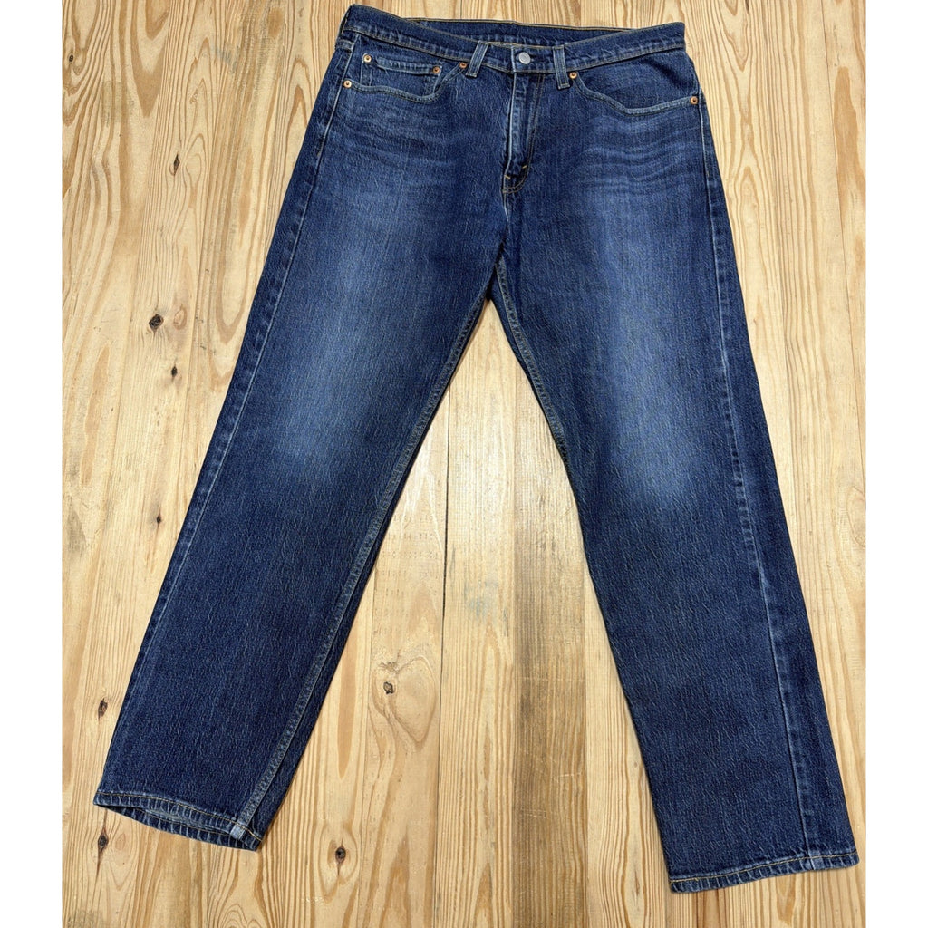 LEVIS 505 - Classic Straight Factory Whiskered Faded Blue Jeans, Mens 34 x 30