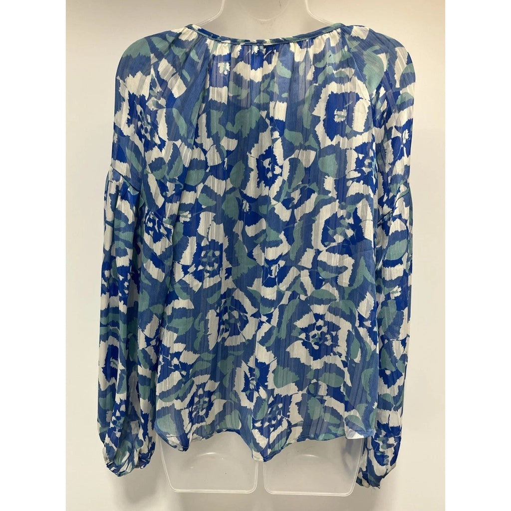 Lovestitch Women's Floral Print V-Neck Long Sleeve Bohemian Top Small