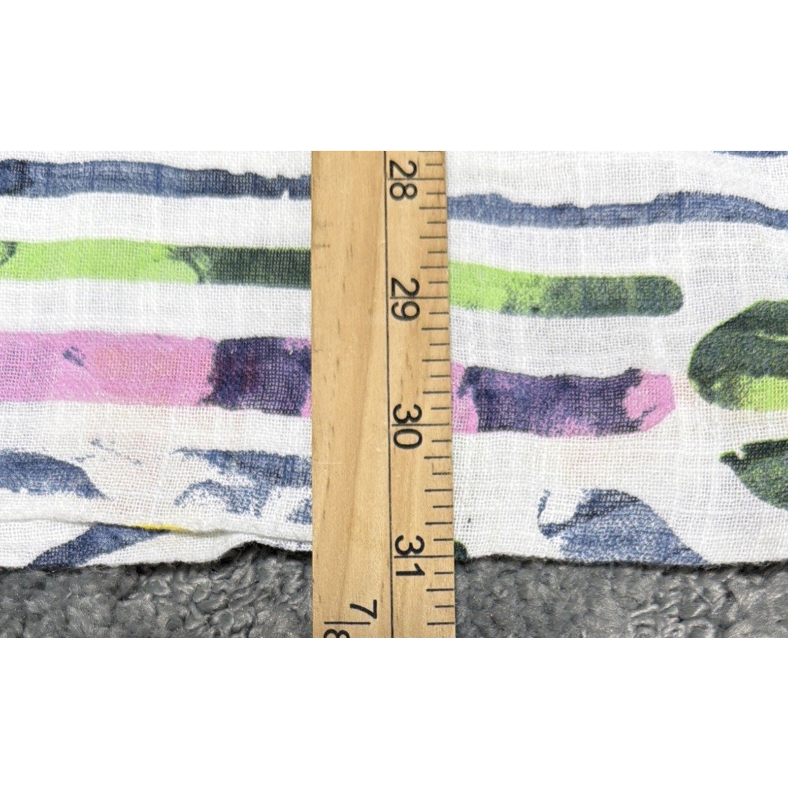 Mitzy Sz S/M White Multi Oversized Artsy Tropical Blouse Shirt Top