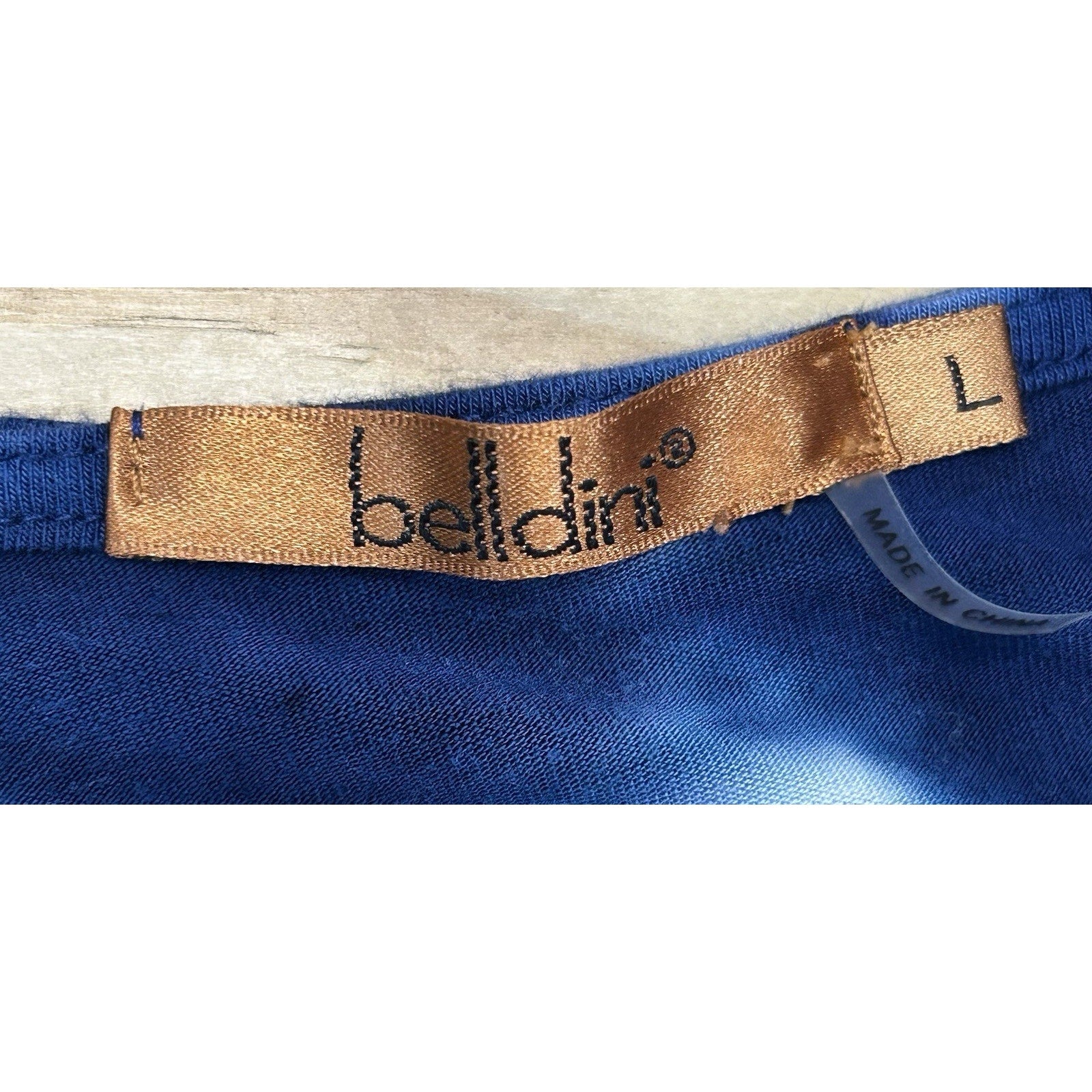 Belldini Women's SZ Large Blue Tie Dye Laced Eyelets Dress Beachy Vacation.