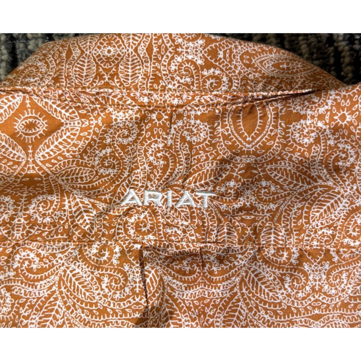 Ariat Boys Long Sleeve Western Button Shirt Paisley Braylon Amber Dust XL (18)
