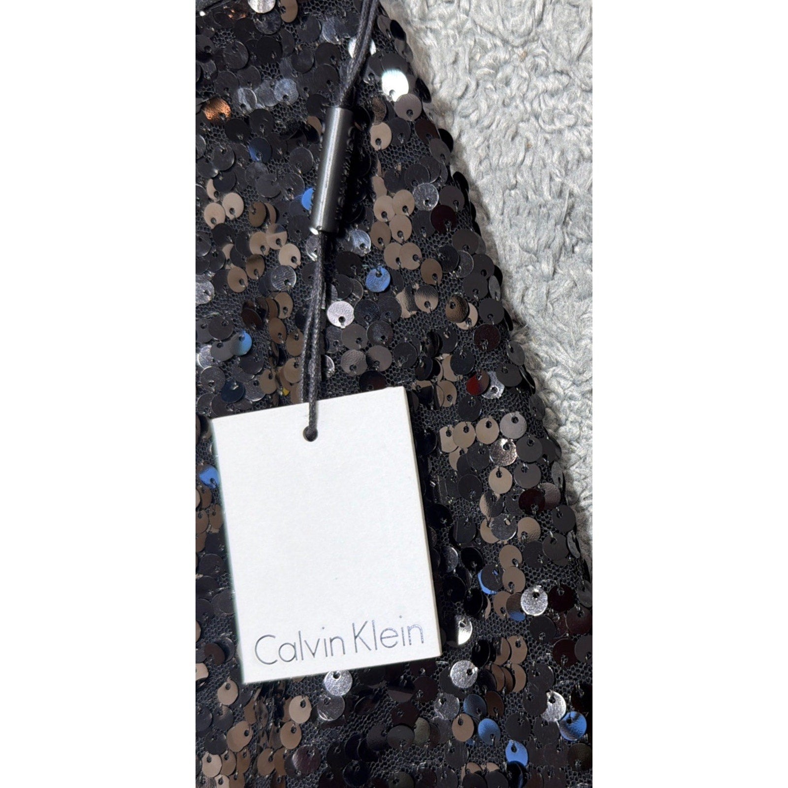 Calvin Klein Women's Sequin Long Black Shimmer Skirt Size 8 New With Tags