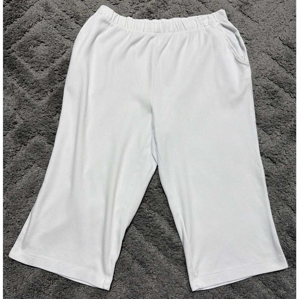 NEW Lands' End Sport Knit High Rise Pull On Capri Pants Pockets Women's S