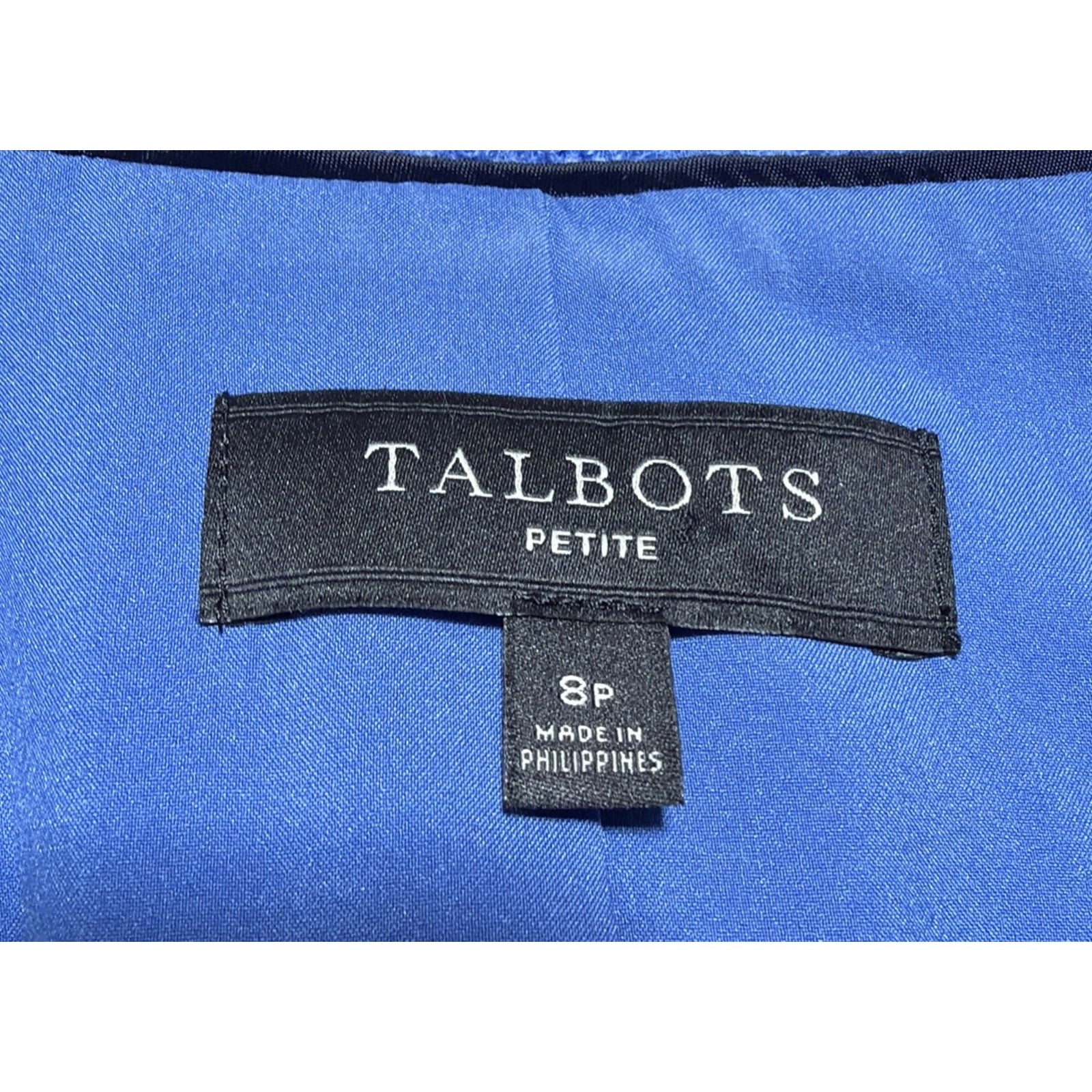 NWOT Talbots Womens Rich BOILED WOOL JACKET Classic Coat Blue Quiet Luxury 8 Pet