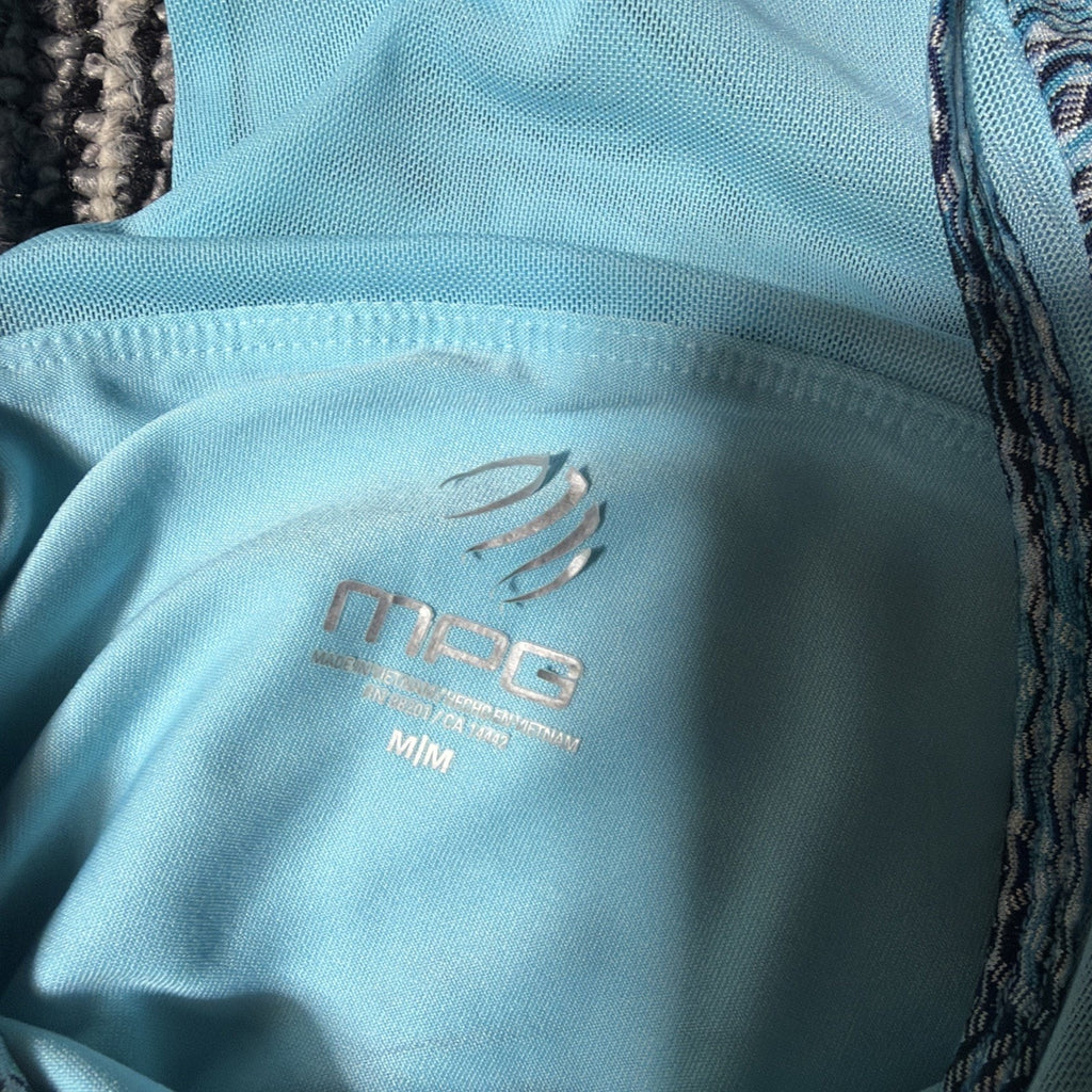 MPG Sport Racerback Active Dress Medium Blue Aqua Chevron Tennis Golf Excellent