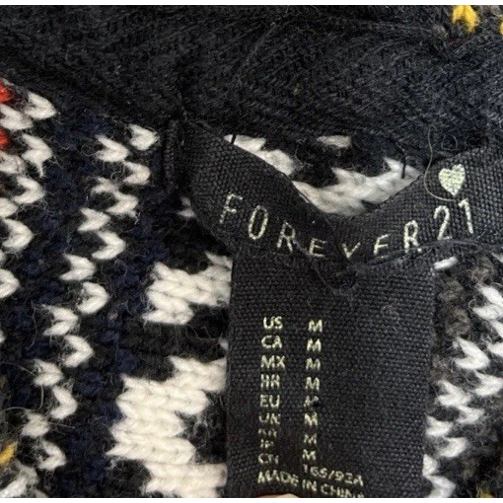 Forever 21 Women's Medium Aztec Surf Knit Hoodie Multi Color Poncho Sweater