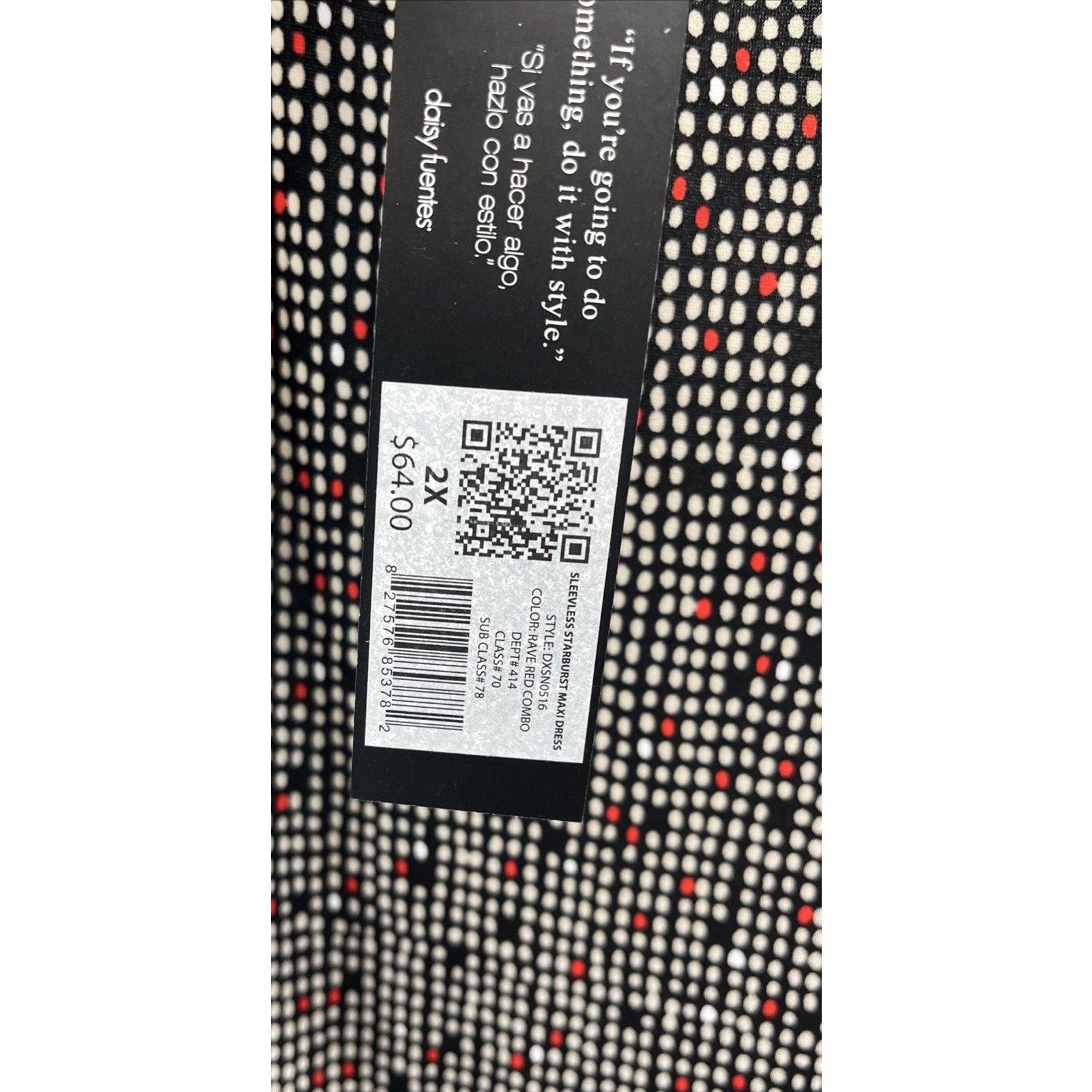 NWT Daisy Fuentes Women's V Neck Twisted Front Dress Sleeveless Black Size 2X