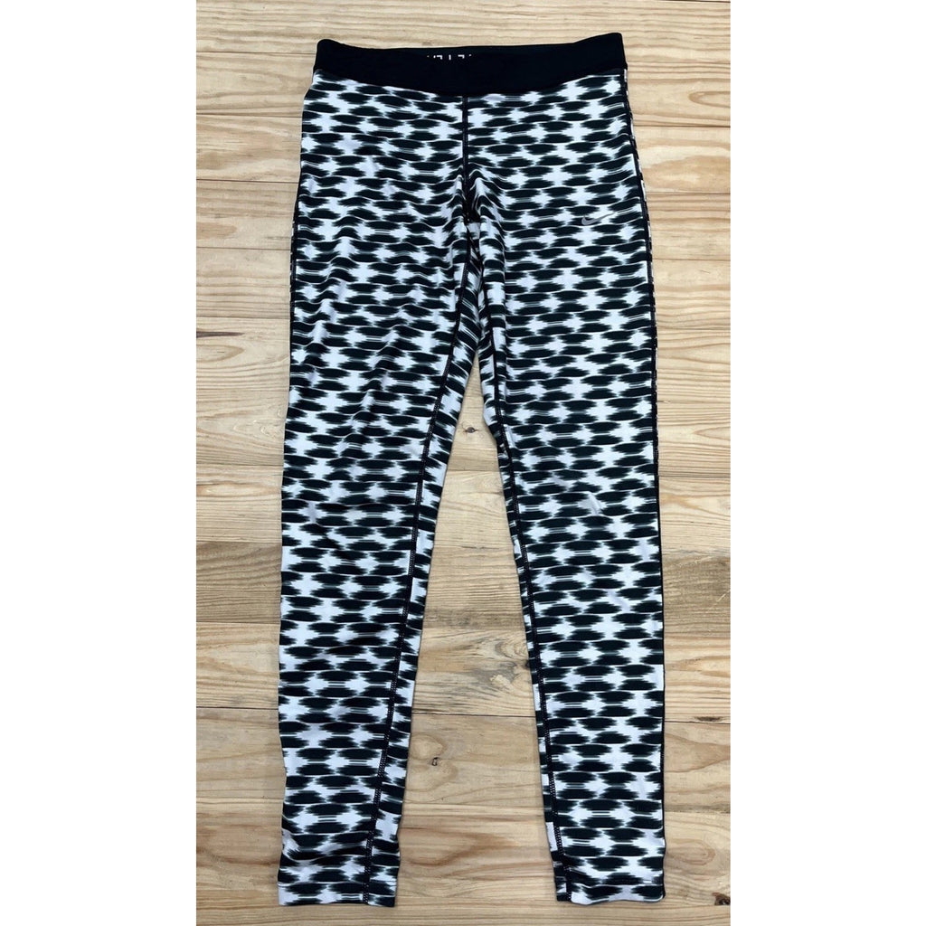 NIKE Run Fast Live Fearless Running Dri-Fit Black/White Leggings Size M 28”