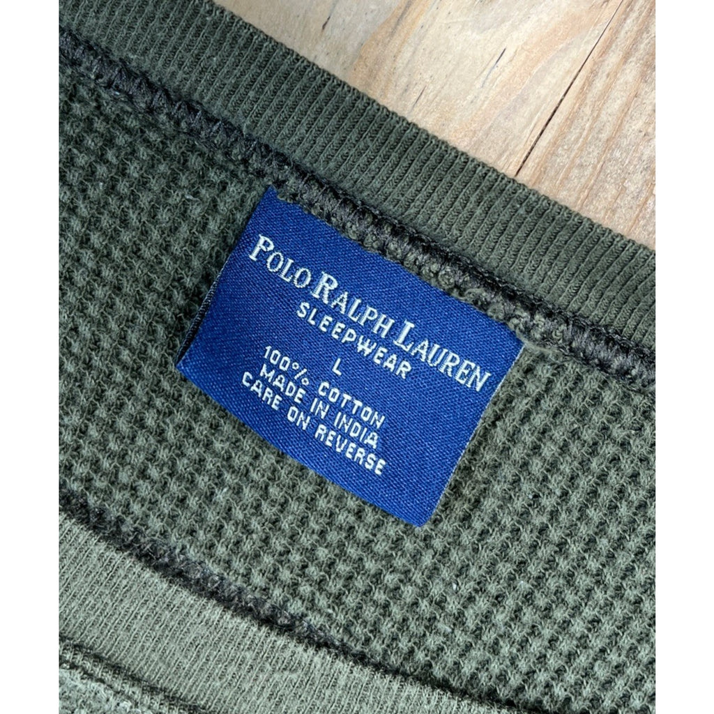 Polo Ralph Lauren Sleepwear Color- Green Waffle Weave Pajama Top Size- Large