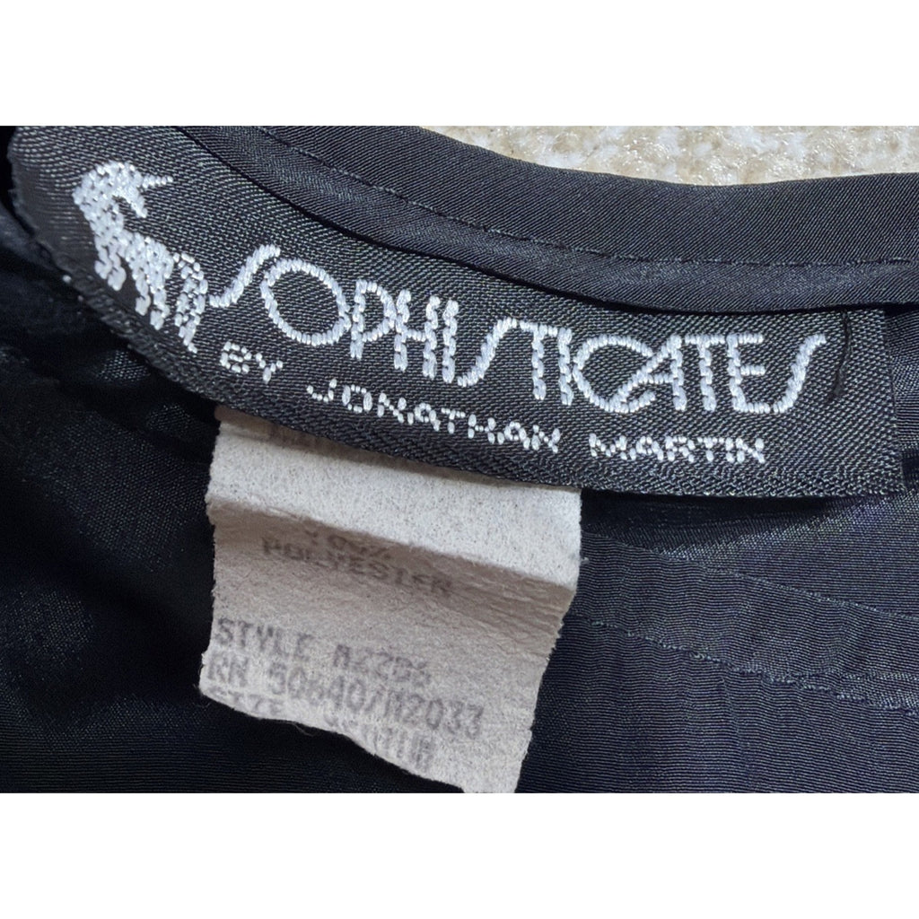 Sophisticates By Jonathan Martin Vintage Satin Blouse M Shoulder Pads Made USA