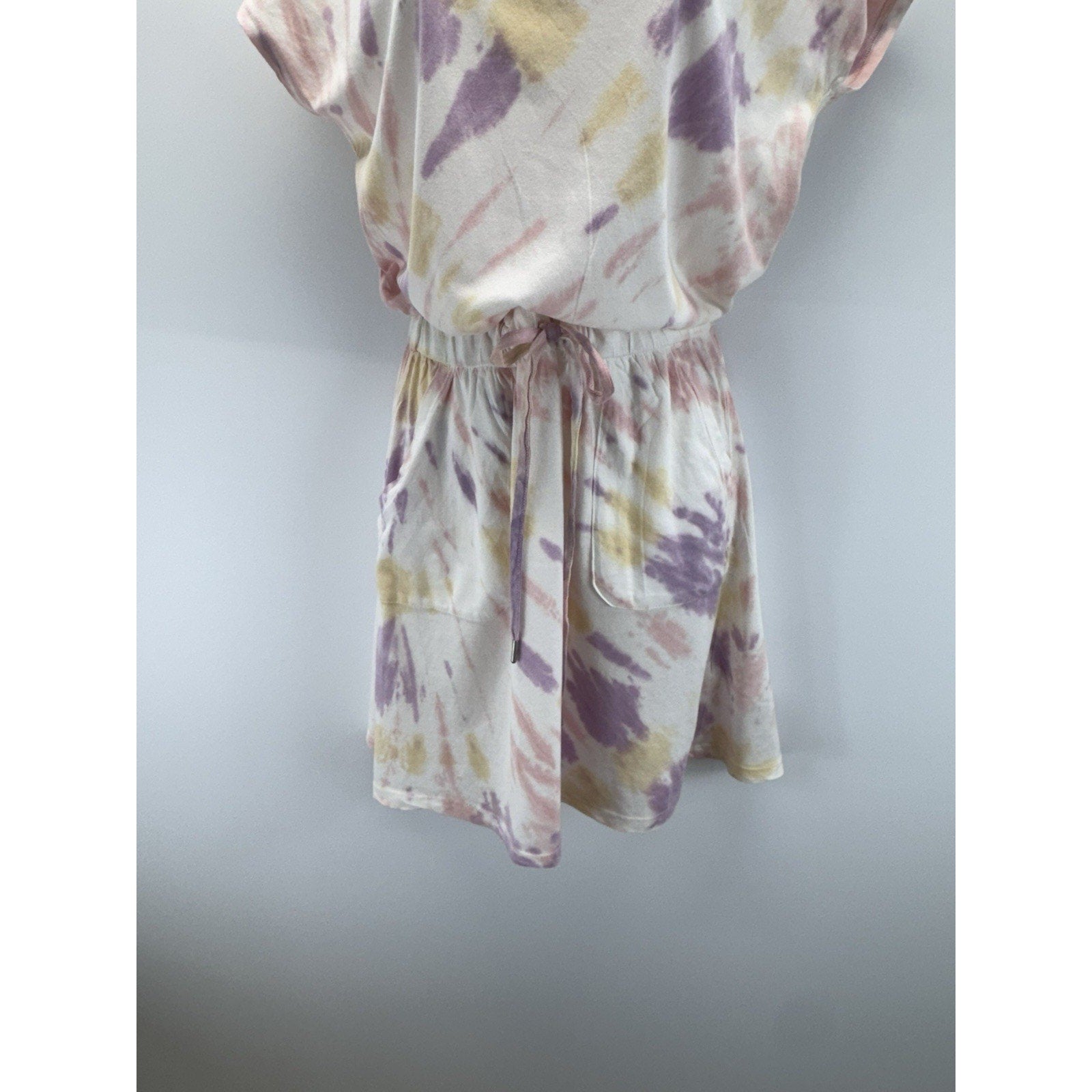 C&C California T-Shirt Dress Purple Tie Dye Jumper Tie Waist Women’s Size Small