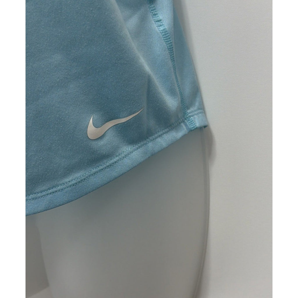 NIKE Elastika Double Strap Tank Top size XS SWOOSH Light Blue