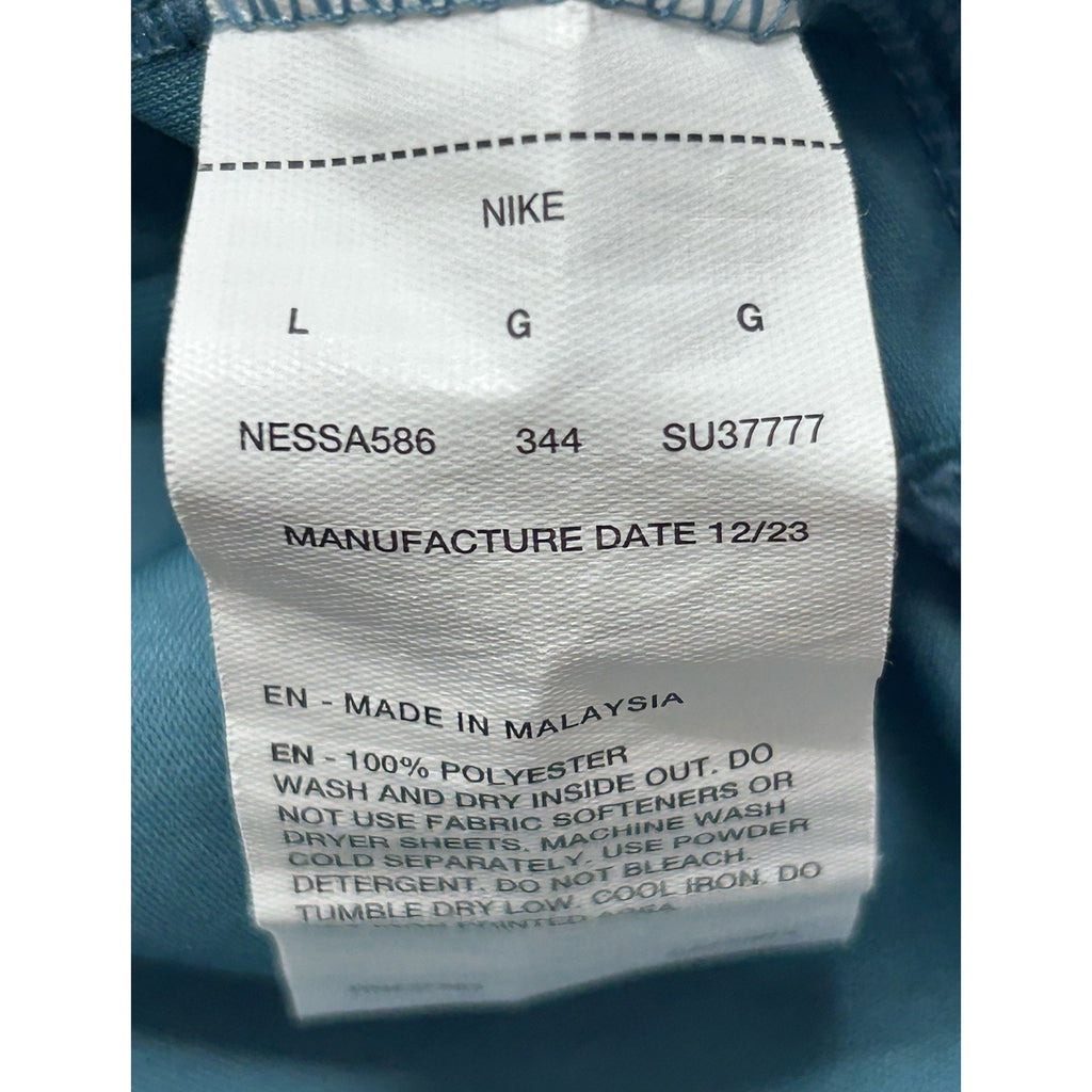 Nike Swim Shirt Womens Large Dri fit Green Short Sleeve Swoosh Training.