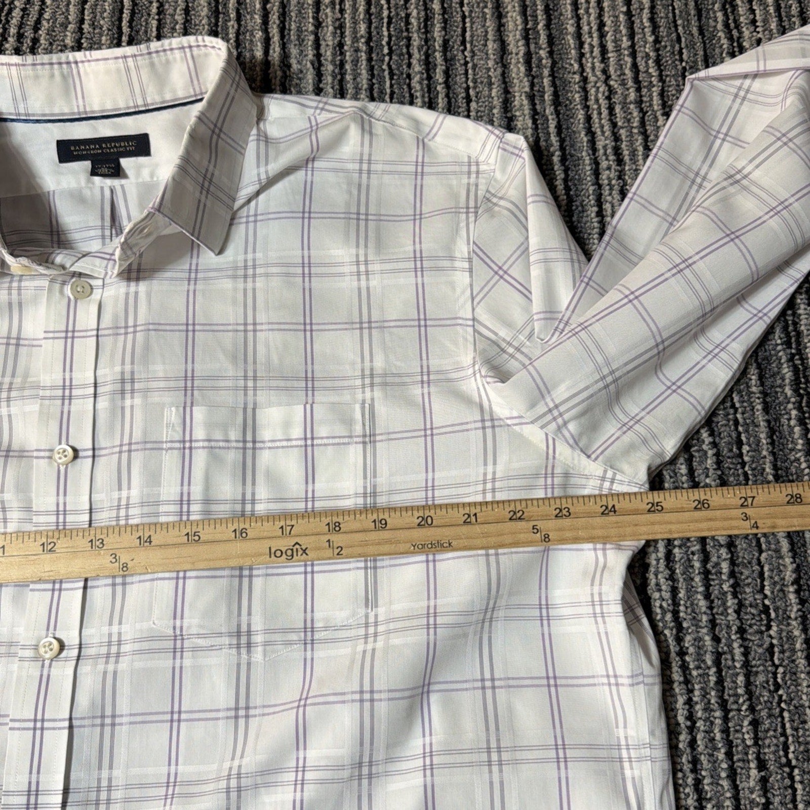Banana Republic Non-iron Classic Fit Men’s Window Pane dress shirt size XL