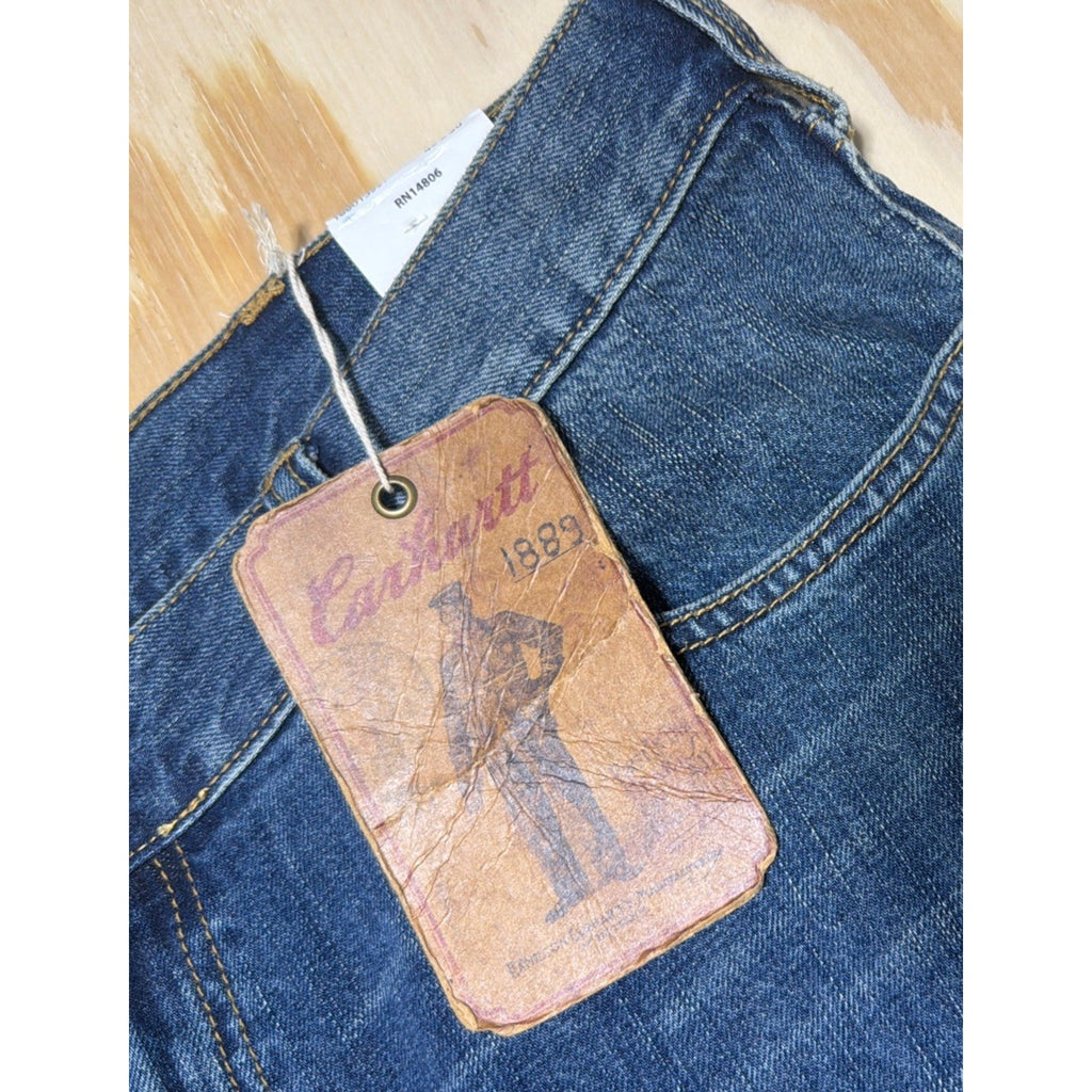 Vintage Carhartt Men's Relaxed Fit Denim Jeans Medium Wash 40x30 14806 Bd53 New
