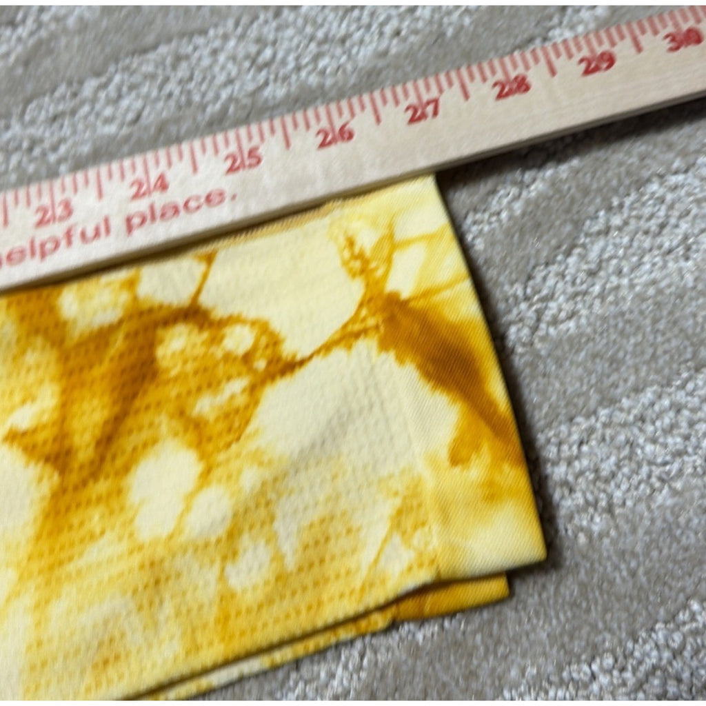 LISM Wear Tie Dye Leggings Women’s Large Yellow Gold High Waist Yoga Pants NWT