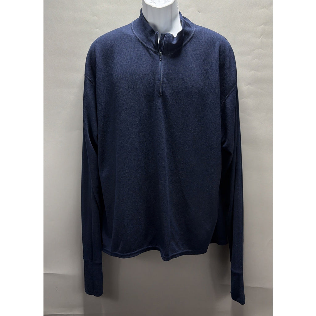 Cabela’s X Static Vintage 1/4 Zip Mock Neck Sweatshirt Navy Blue 2XL Made in USA