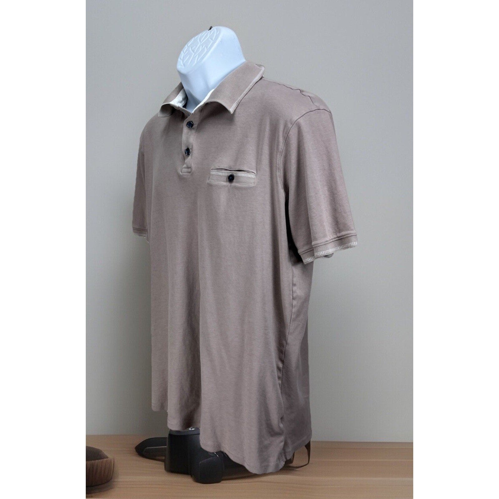 JACHS TriBeCa New York Size XL Shirt Sleeve Men’s Polo-type Shirt Taupe