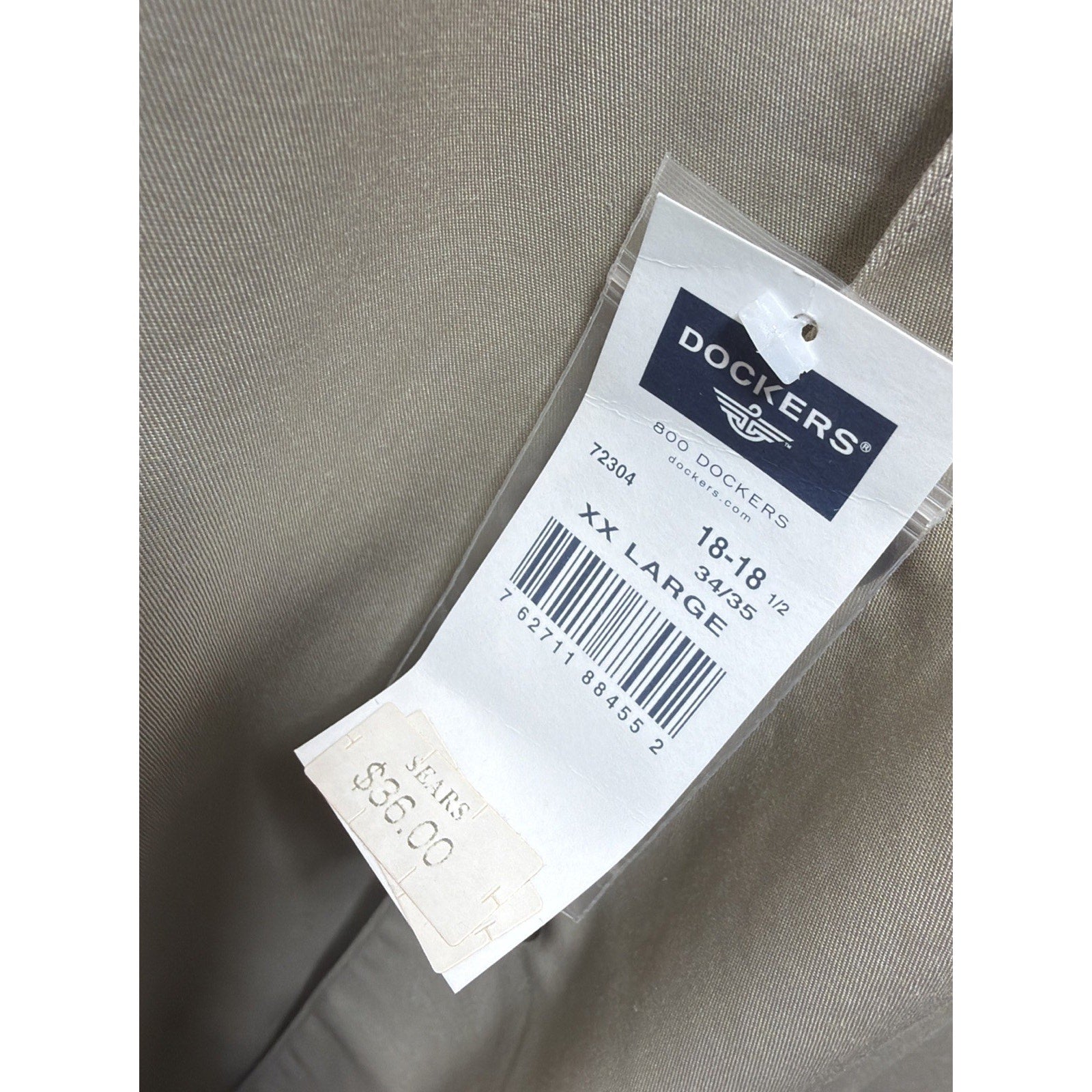 Vtg 90s Sears Dockers Micro Blend Khaki Long Sleeve Button Shirt XXL NWT