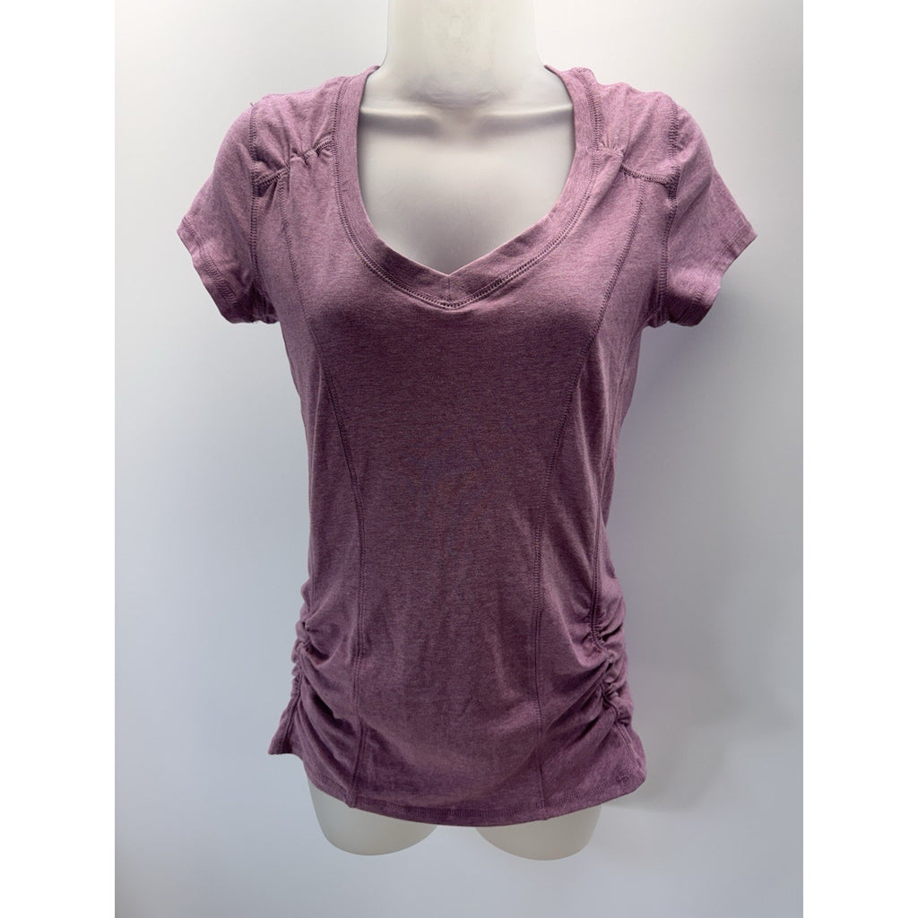 New York Laundry Women’s Small Short Sleeve Compression Top Purple In Color