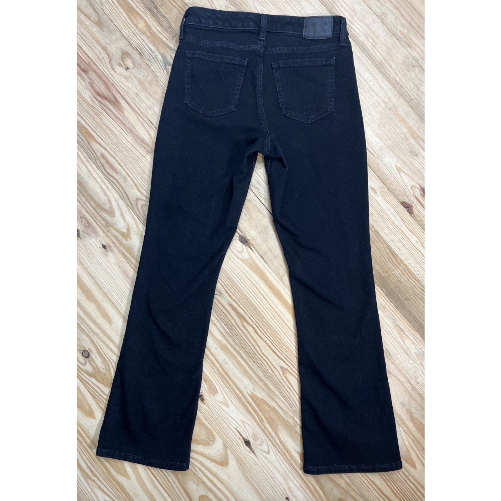 AERO Aeropostale Black Jeans Womens Reg Stretch Mid Rise Boot Cut Size 8 Short