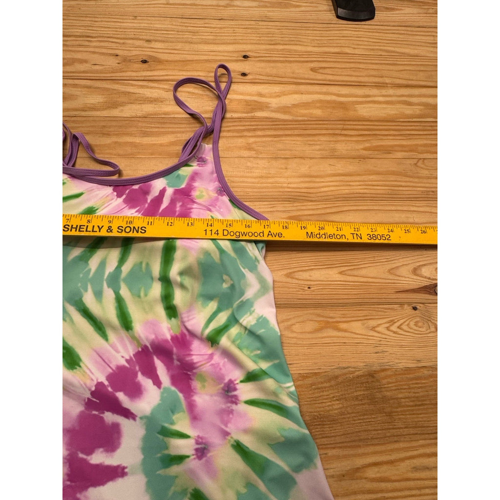 Tie Dyed Women’s Blouse Bathing Suit Modest Size 1XL Lined Top Swimsuit