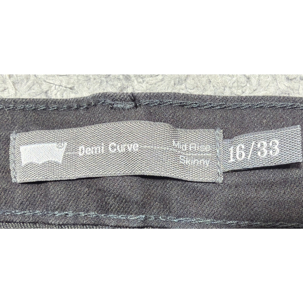 LEVI'S Womens Demi Curve Mid Rise Skinny Jeans 16/33 Black Cotton NWOT