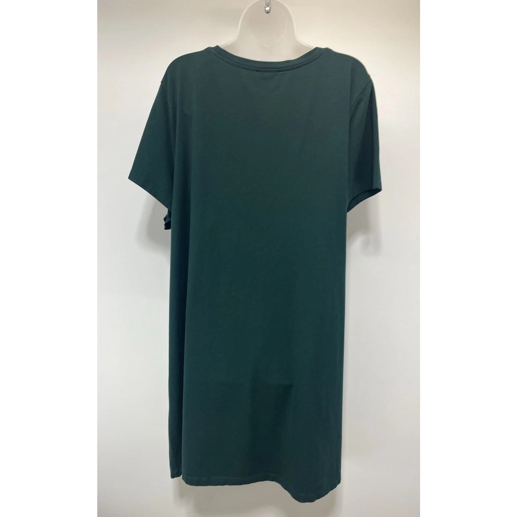 Calvin Klein Embellished Logo T-Shirt Dress For Women Size - 2X Green