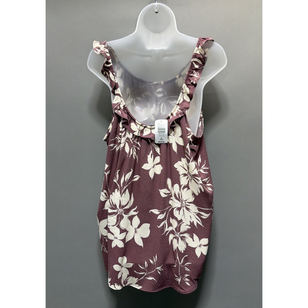 Torrid Floral Print Washable Crinkle Gauze Ruffle Tie Front Tank Size 2/2X NWT